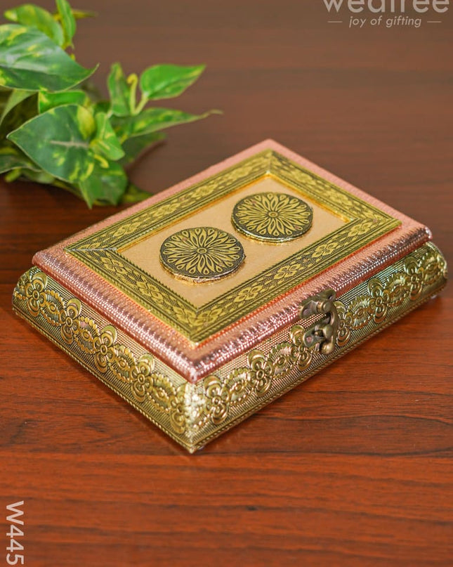 Oxidised Rectangle Dry Fruit Box - W4450 Dry Fruit Box