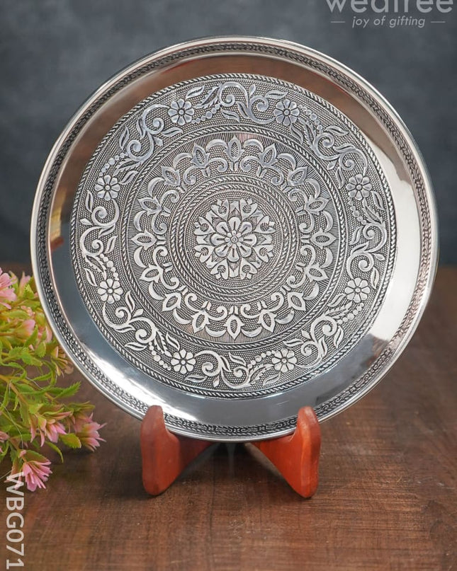 Oxidised Round Plate - 8 Inch Wbg0719 Trays & Plates