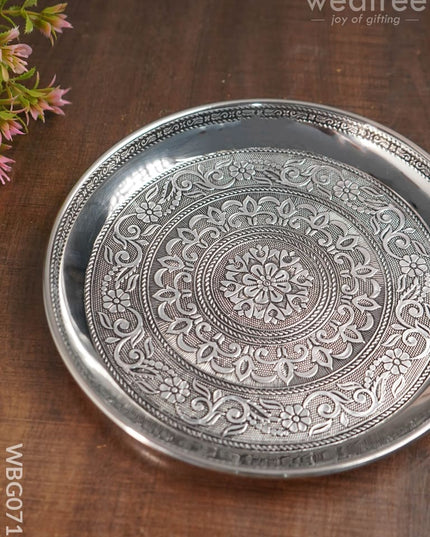 Oxidised Round Plate - 8 Inch Wbg0719 Trays & Plates