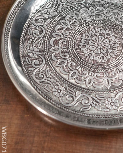 Oxidised Round Plate - 8 Inch Wbg0719 Trays & Plates