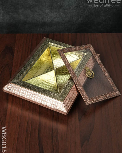 Oxidised Window Dry Fruit Box - 9X7Inches Wbg0158