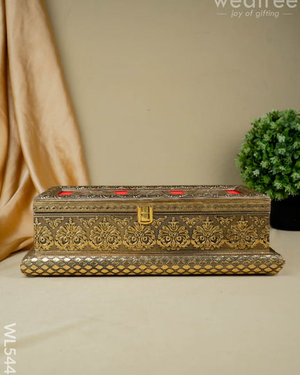 Oxidized 3 Jar Dry Fruit Box - WL5446 - Dry Fruit Box