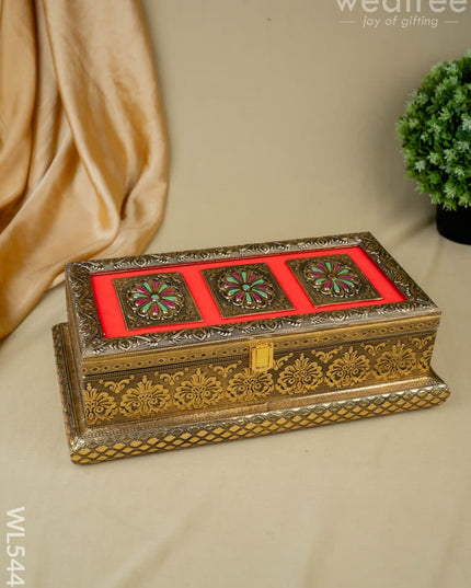 Oxidized 3 Jar Dry Fruit Box - WL5446 - Dry Fruit Box