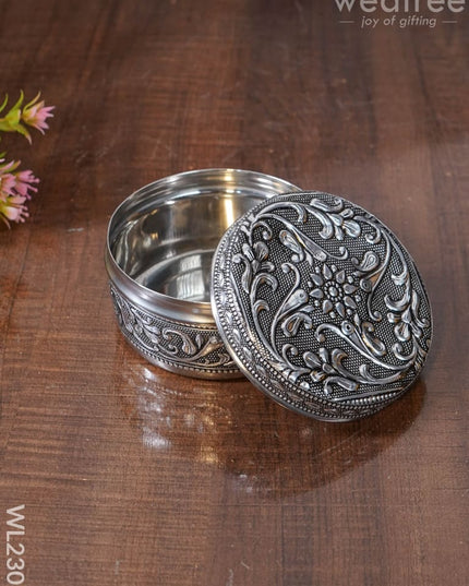 Oxidized Box With Tray (Set Of 2) - Wl2306 Meenakari Others