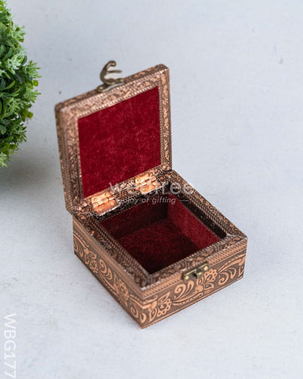 Oxidized Copper Pichwai Design Jewel Box - WBG1772 Dry Fruit Box RG