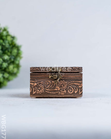 Oxidized Copper Pichwai Design Jewel Box - WBG1772 Dry Fruit Box RG