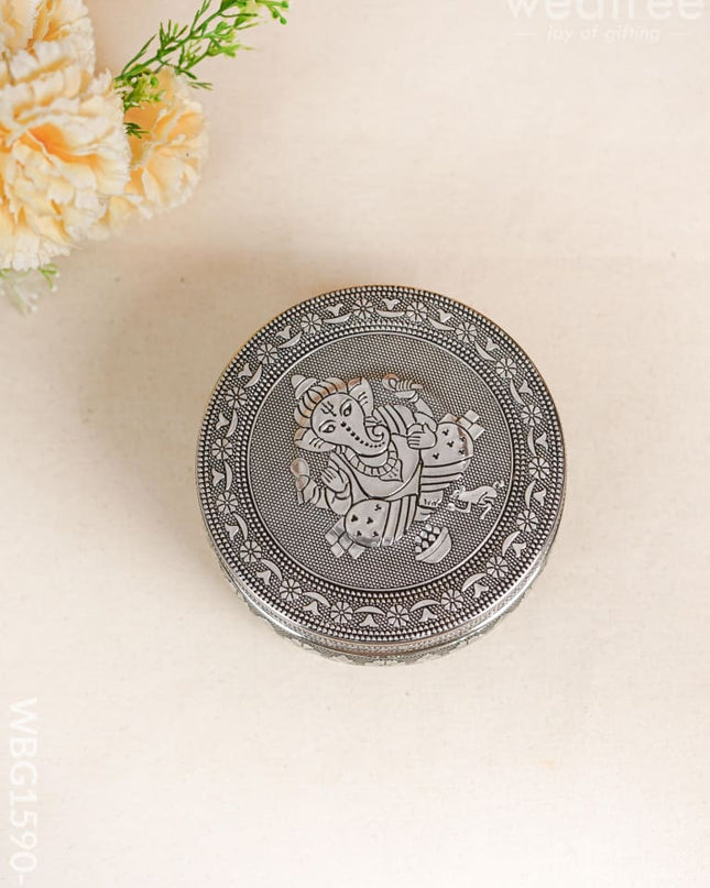 Oxidized Ganesha Poori Box - WBG1590 Utensils RG