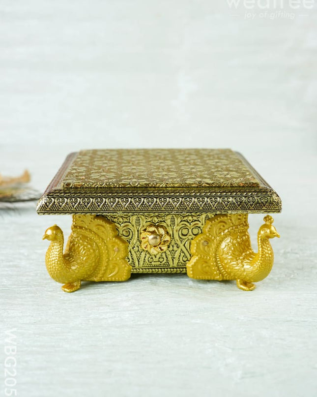 Oxidized Peacock Design Manai with Peacock Leg - 5 inch - WBG2057 - Manai RG