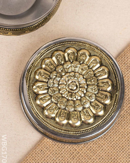 Oxidized Poori Box - 4 inch - WBG1705 Utensils RG