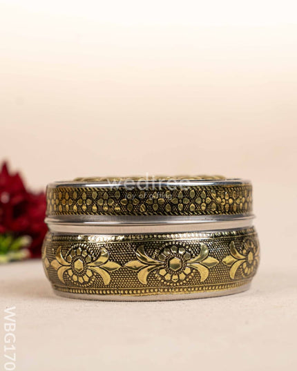 Oxidized Poori Box - 4 inch - WBG1705 Utensils RG