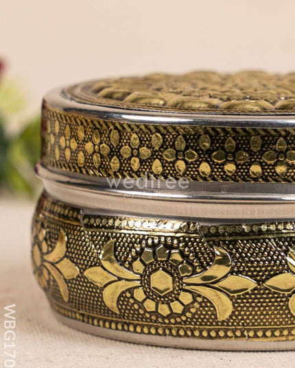 Oxidized Poori Box - 4 inch - WBG1705 Utensils RG