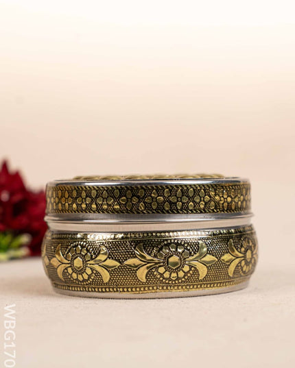 Oxidized Poori Box - 4 inch - WBG1705 Utensils RG