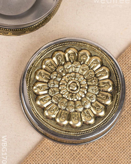 Oxidized Poori Box - 4 inch - WBG1705 Utensils RG