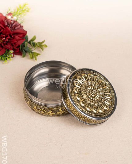 Oxidized Poori Box - 4 inch - WBG1705 Utensils RG