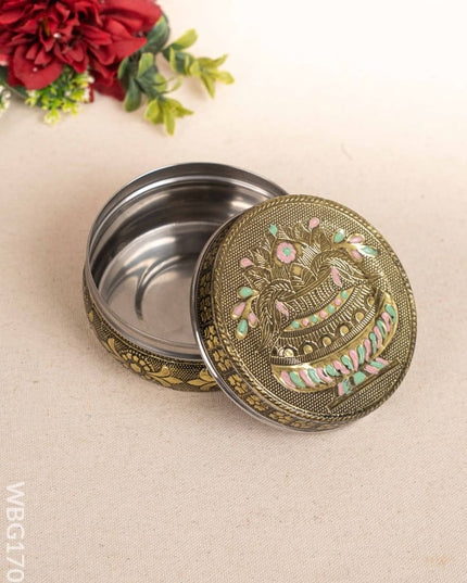 Oxidized Poori Box - 4 inch - WBG1706 Utensils RG