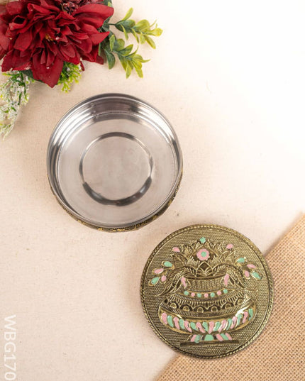 Oxidized Poori Box - 4 inch - WBG1706 Utensils RG