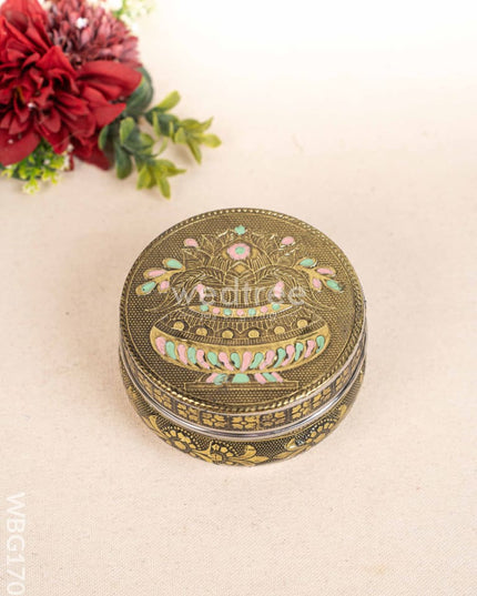 Oxidized Poori Box - 4 inch - WBG1706 Utensils RG