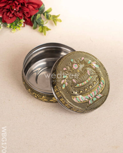 Oxidized Poori Box - 4 inch - WBG1706 Utensils RG