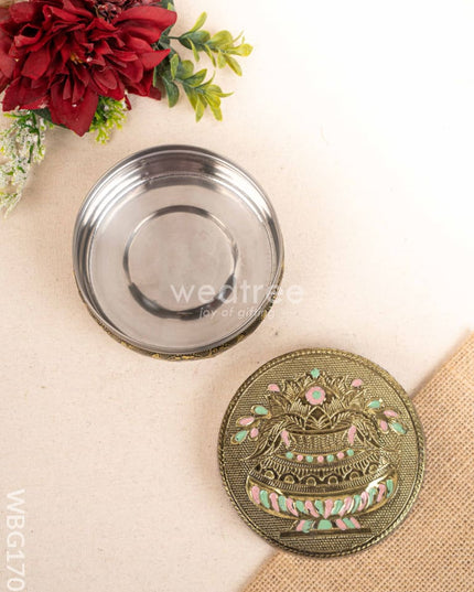 Oxidized Poori Box - 4 inch - WBG1706 Utensils RG