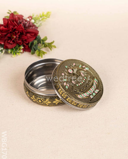 Oxidized Poori Box - 4 inch - WBG1706 Utensils RG