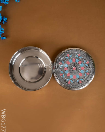 Oxidized Poori Box - 4 inch - WBG1773 Utensils RG