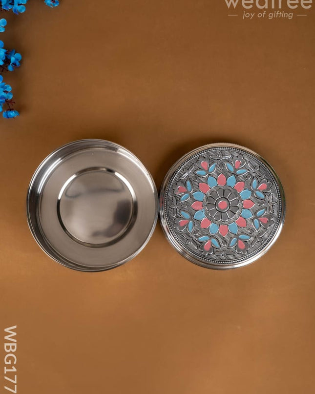 Oxidized Poori Box - 4 inch - WBG1773 Utensils RG