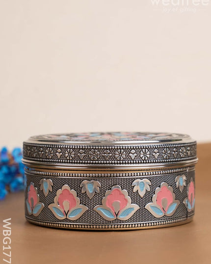 Oxidized Poori Box - 4 inch - WBG1773 Utensils RG