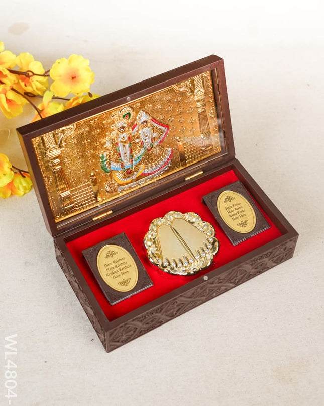 Paduka Prayer Box - Large Radhakrishna Wl4804