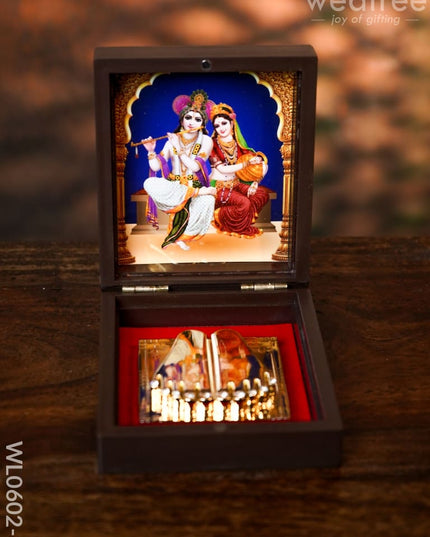 Paduka Prayer Box (Small) - Wl0602 Radhe Krishna