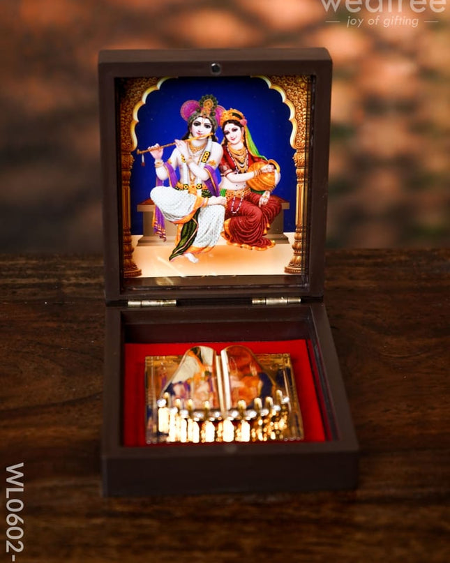 Paduka Prayer Box (Small) - Wl0602 Radhe Krishna