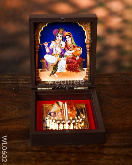 Paduka Prayer Box (Small) - Wl0602 Radhe Krishna