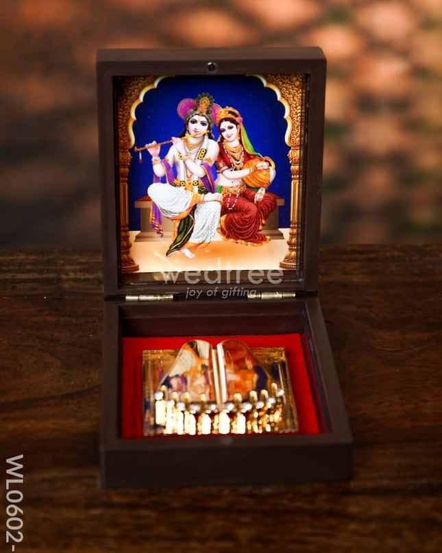 Paduka Prayer Box (Small) - Wl0602 Radhe Krishna