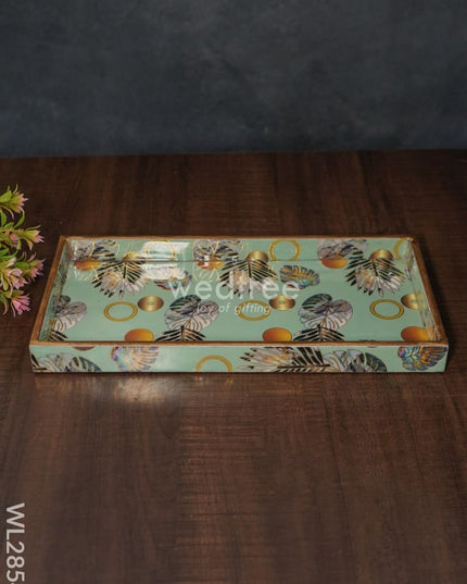 Palm Leaf Design Digital Printed Tray - Wl2854 Wooden Trays