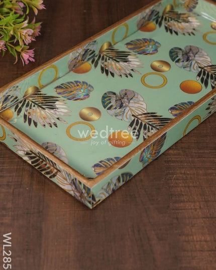 Palm Leaf Design Digital Printed Tray - Wl2854 Wooden Trays