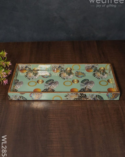 Palm Leaf Design Digital Printed Tray - Wl2854 Wooden Trays
