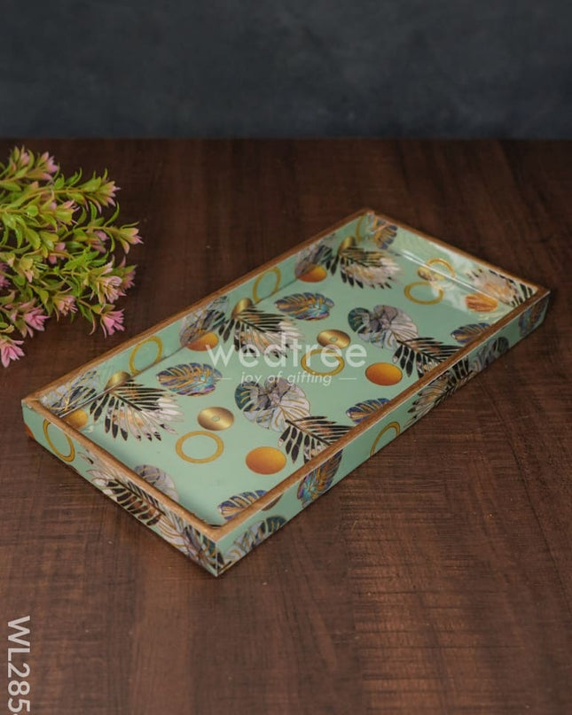 Palm Leaf Design Digital Printed Tray - Wl2854 Wooden Trays