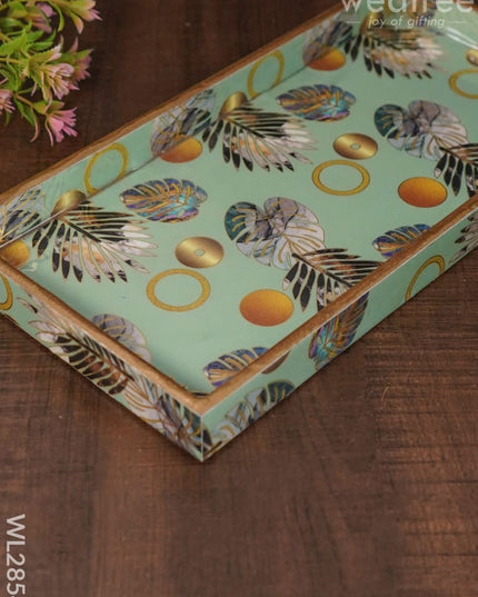 Palm Leaf Design Digital Printed Tray - Wl2854 Wooden Trays
