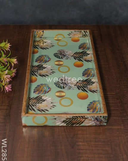 Palm Leaf Design Digital Printed Tray - Wl2854 Wooden Trays