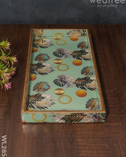 Palm Leaf Design Digital Printed Tray - Wl2854 Wooden Trays