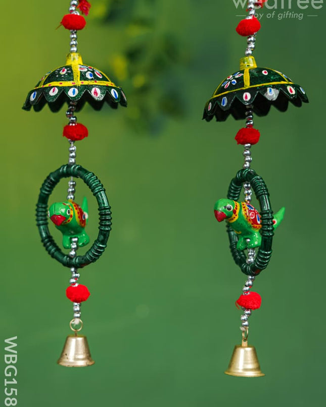 Parrot Thoran with Bells - Set of 2 - WBG1587 Thorans RG