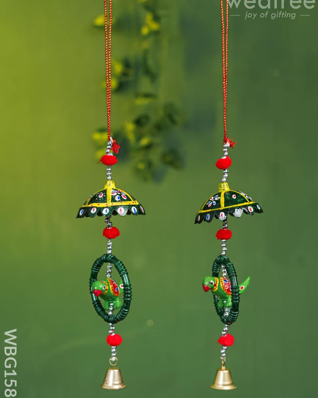 Parrot Thoran with Bells - Set of 2 - WBG1587 Thorans RG