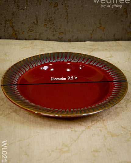 Pasta Plate - 8 Inch (Burgundy) Wl0216 Ceramics