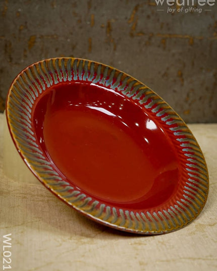 Pasta Plate - 8 Inch (Burgundy) Wl0216 Ceramics