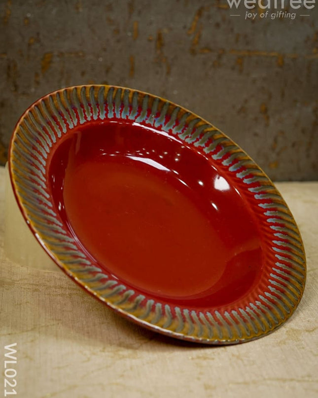 Pasta Plate - 8 Inch (Burgundy) Wl0216 Ceramics