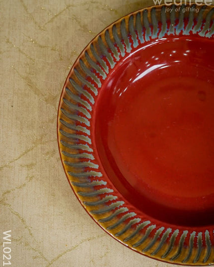 Pasta Plate - 8 Inch (Burgundy) Wl0216 Ceramics