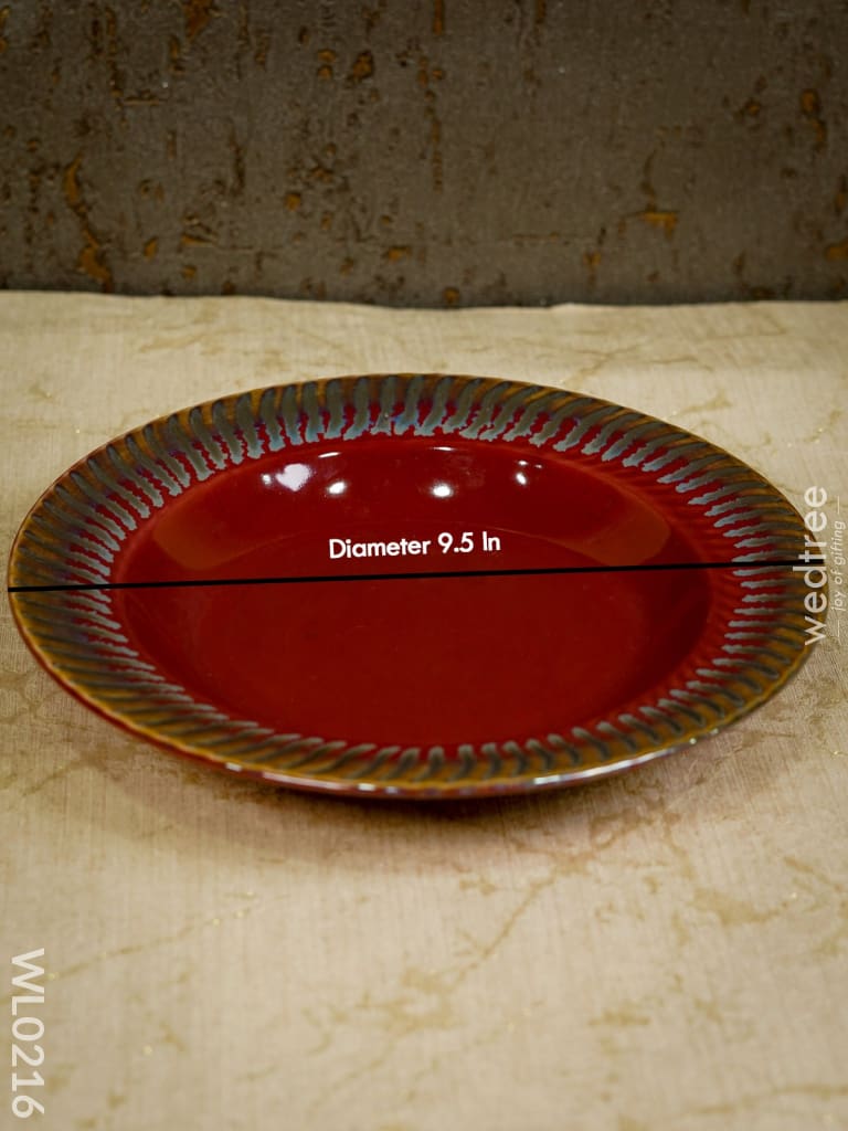 Pasta Plate - 8 Inch (Burgundy) Wl0216 Ceramics