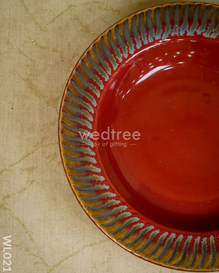 Pasta Plate - 8 Inch (Burgundy) Wl0216 Ceramics