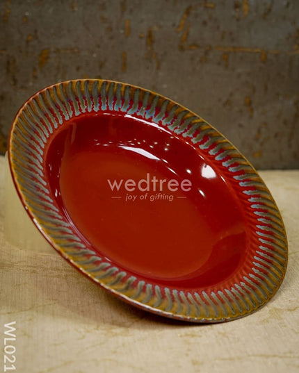 Pasta Plate - 8 Inch (Burgundy) Wl0216 Ceramics