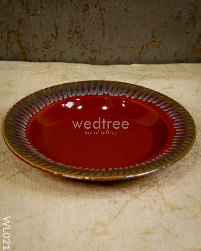 Pasta Plate - 8 Inch (Burgundy) Wl0216 Ceramics