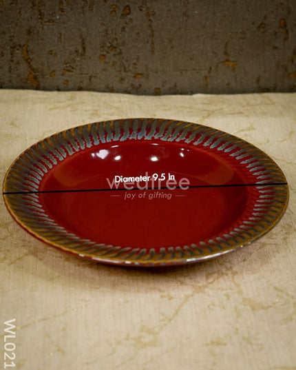 Pasta Plate - 8 Inch (Burgundy) Wl0216 Ceramics